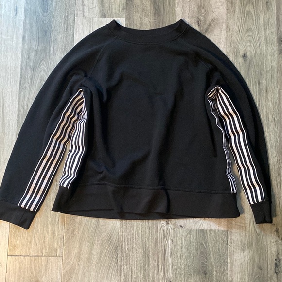 Avia athletics black sweatshirt with black and white striped womens size XL - Picture 1 of 2